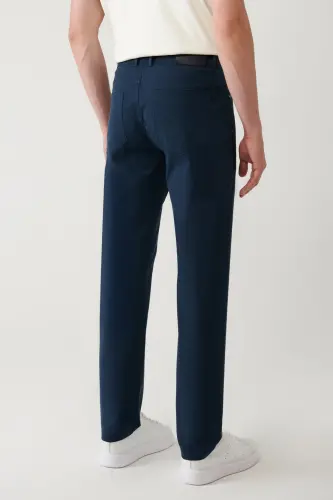 Erkek Lacivert Klasik Bel 5 Cep Slim Fit Pantolon A41Y3071 - Lacivert - 5