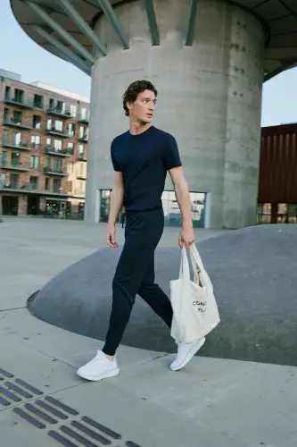 Erkek Lacivert Standart Fit Normal Kesim 2 Iplik Cepli Rahat Pamuklu Jogger Eşofman Altı-Lacivert 