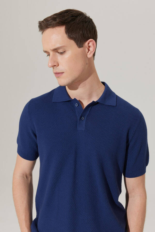 Erkek Lacivert Standart Fit Normal Kesim Polo Yaka - 3