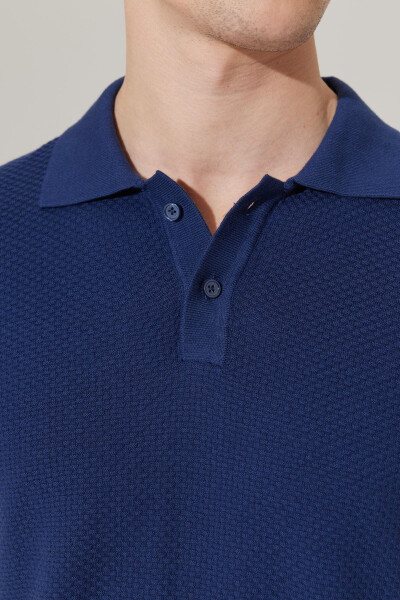 Erkek Lacivert Standart Fit Normal Kesim Polo Yaka - 4