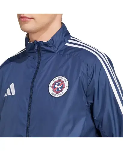 Men's Navy/White New England Revolution 2025 Anthem Reversible Full-Zip Jacket-Navy, White - 4