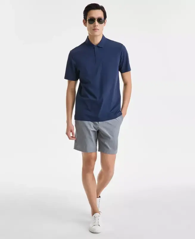 Men's Laser Cut Short Sleeve Performance Polo Shirt, Exclusively at Modazone - Neo Navy - 2