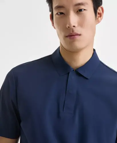 Men's Laser Cut Short Sleeve Performance Polo Shirt, Exclusively at Modazone - Neo Navy - 3