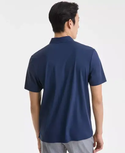 Men's Laser Cut Short Sleeve Performance Polo Shirt, Exclusively at Modazone - Neo Navy - 4
