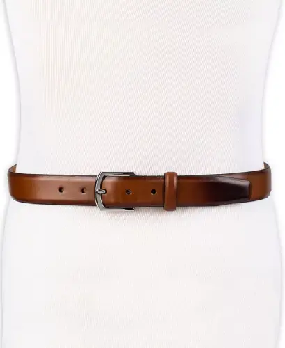 Men's Lewis Burnished Leather Dress Belt - Tan - 5