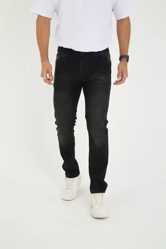 Erkek Likralı Denim Regular Fit Jeans-Füme - 2