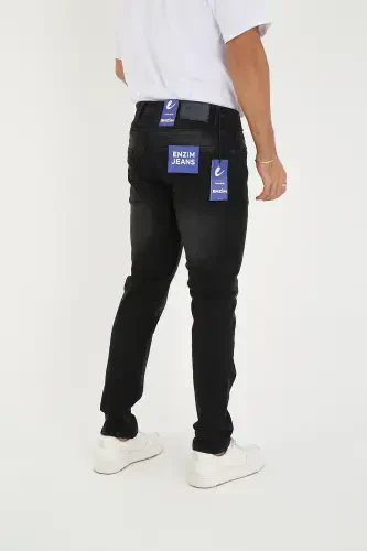Erkek Likralı Denim Regular Fit Jeans-Füme - 5