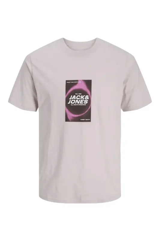 Erkek Logo Baskılı Tişört - Lilac Marble-Recharge - 2
