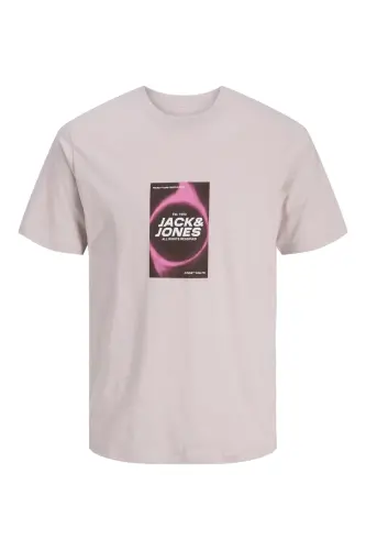 Erkek Logo Baskılı Tişört - Lilac Marble-Recharge - 4