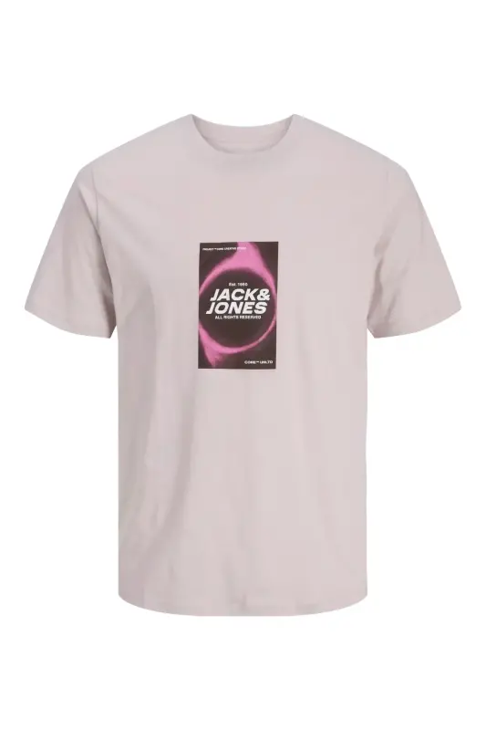 Erkek Logo Baskılı Tişört - Lilac Marble-Recharge - 4