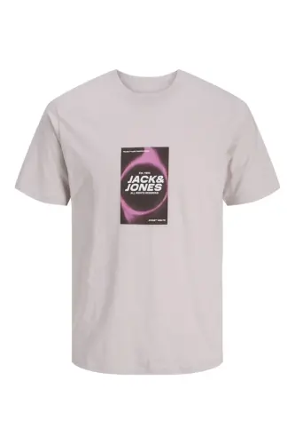 Erkek Logo Baskılı Tişört - Lilac Marble-Recharge - JACK & JONES (1)