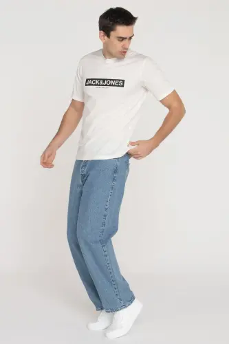 Erkek Logo Baskılı Tişört - Pin - Cloud Dancer - 4