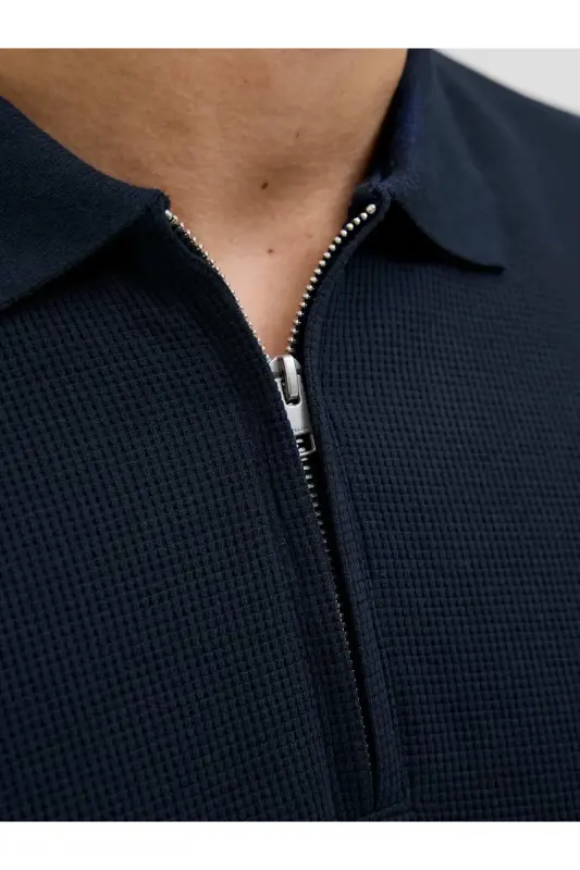 Erkek Logo Işlemeli Polo Yaka Lacivert Tişört-Lacivert - 4