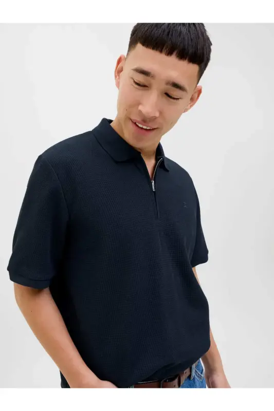 Erkek Logo Işlemeli Polo Yaka Lacivert Tişört - Lacivert-Austin - 5