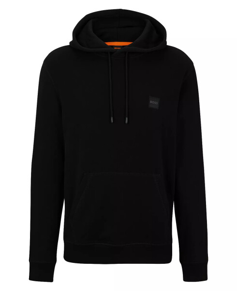 Erkek Logo Yama Kapüşonlu Sweatshirt Siyah - 2