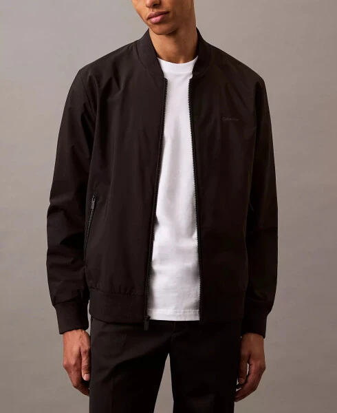 Men's Logo-Print Matte Bomber Jacket - CALVIN KLEIN