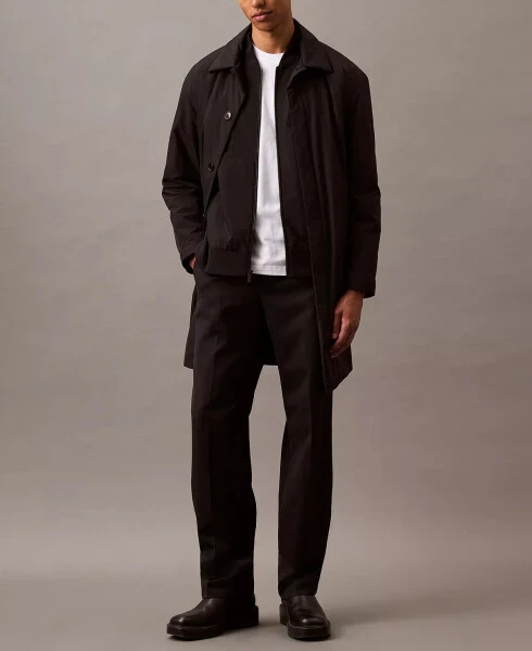 Men's Logo-Print Matte Bomber Jacket - Black Beauty - 3