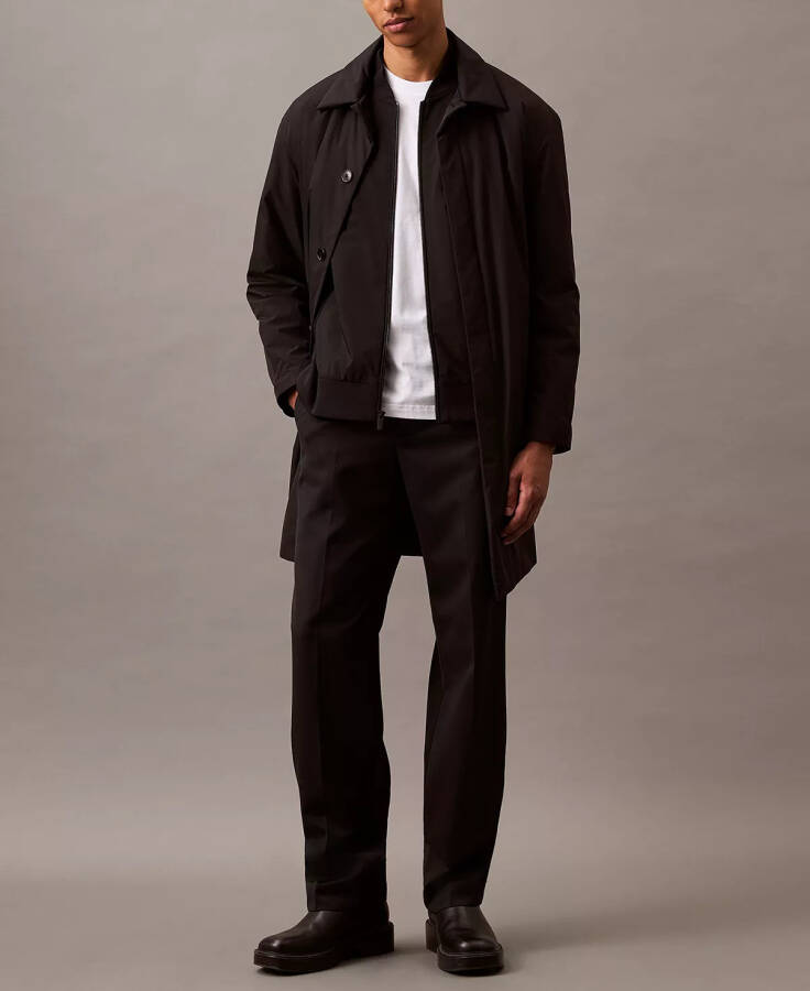 Men's Logo-Print Matte Bomber Jacket - Black Beauty - 3