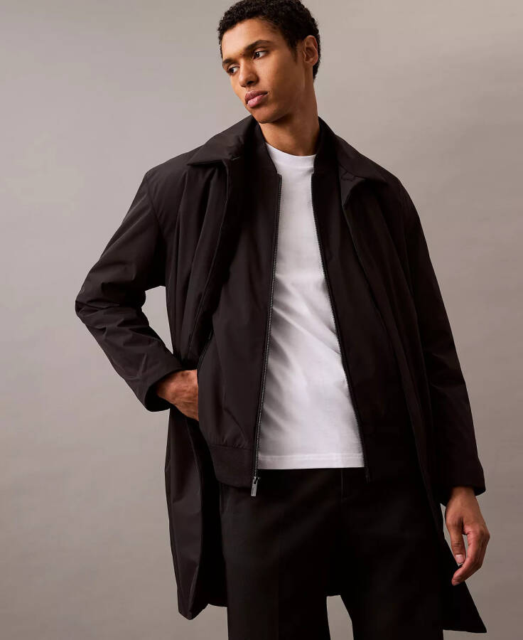 Men's Logo-Print Matte Bomber Jacket - Black Beauty - 5