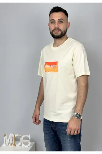 Erkek Logolu Baskılı T-shirt Sarı - Sarı-Sweet - 4