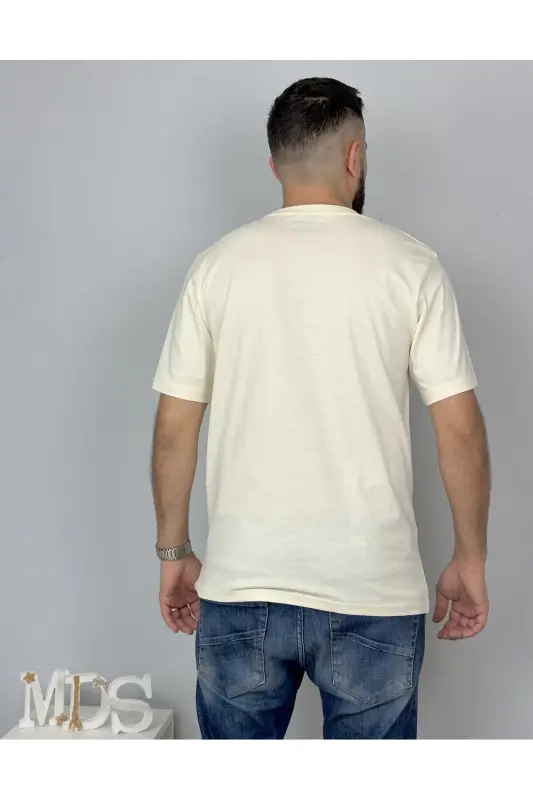 Erkek Logolu Baskılı T-shirt Sarı - Sarı-Sweet - 5