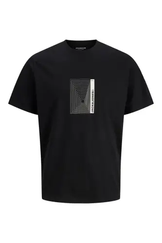 Erkek Logolu Baskılı T-Shirt Siyah - Siyah-Version - Jack & Jones (1)