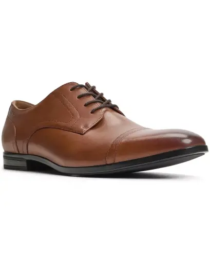 Men's Luigi Leather Derby Lace Up Dress Shoe - Tan - 1
