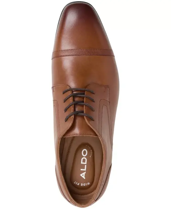 Men's Luigi Leather Derby Lace Up Dress Shoe - Tan - 2