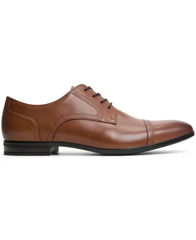 Men's Luigi Leather Derby Lace Up Dress Shoe - Tan - 5