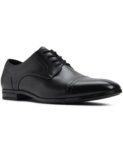Men's Luigi Leather Derby Lace Up Dress Shoe - Black - 1