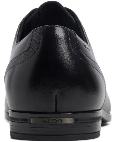 Men's Luigi Leather Derby Lace Up Dress Shoe - Black - 4