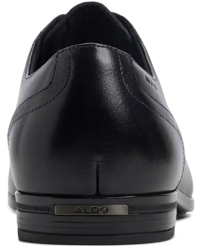 Men's Luigi Leather Derby Lace Up Dress Shoe - Black - 4
