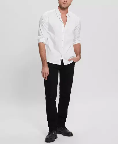 Men's Luxe Stretch Long Sleeves Shirt - Pure White - 4