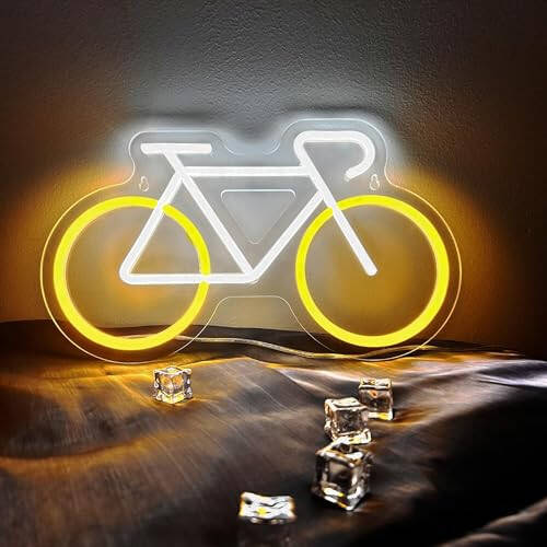 Bicycle Neon Signs for Man Cave, Gifts for Bicycle Enthusiasts, Bike Neon Sign for Home Decor, 13.9 * 8.1 Inch Cycling Wall Decor, 5V USB Powered - 1