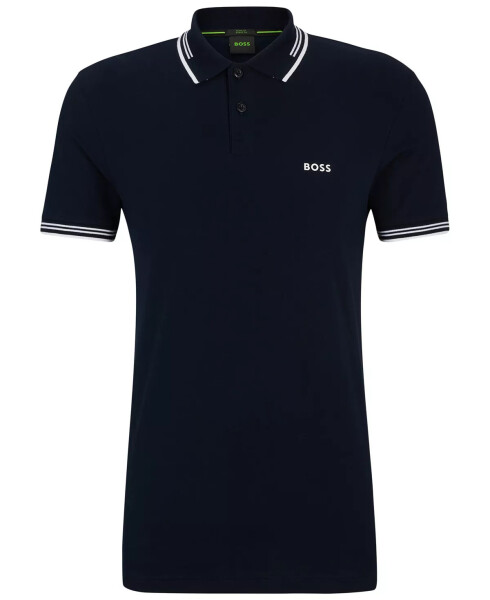 Erkek Markalı Slim Fit Polo Tişört Koyu Mavi - 7