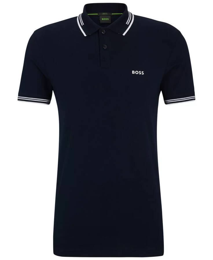 Erkek Markalı Slim Fit Polo Tişört Koyu Mavi - 3