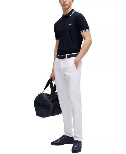 Erkek Markalı Slim Fit Polo Tişört Koyu Mavi - 4