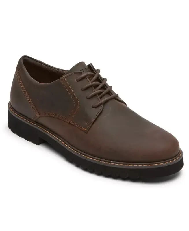 Men's Maverick Plain Toe Oxford Shoes-Brown - 2