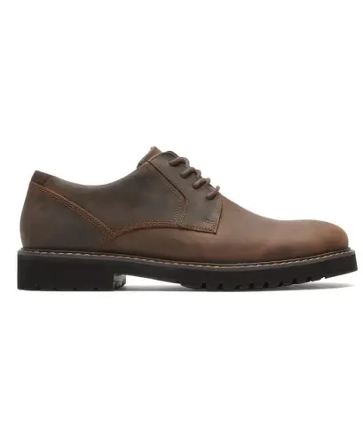 Men's Maverick Plain Toe Oxford Shoes-Brown - 3