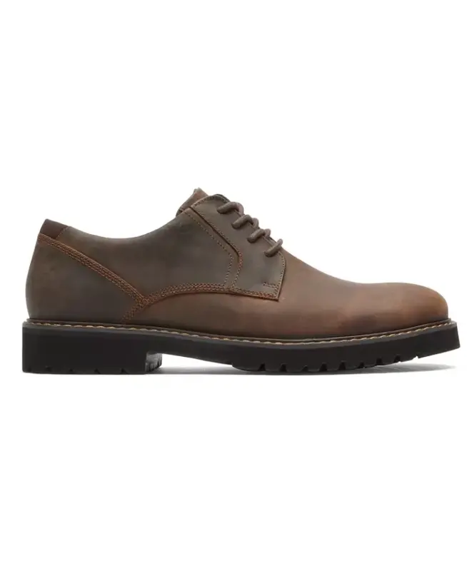 Men's Maverick Plain Toe Oxford Shoes-Brown - 3