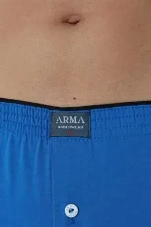 Erkek Mavi Düğmeli Boxer 3'lü Paket %100 Pamuklu Penye - 5