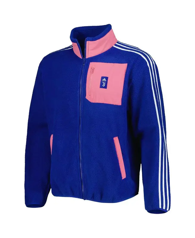 Men's Blue Juventus Lifestyler Fleece Full-Zip Jacket - Blue - 3