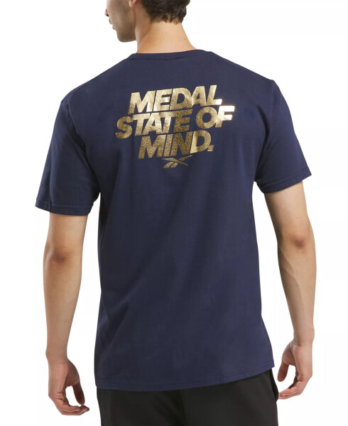 Erkek Medal State of Mind Grafik Regular Fit Tişört Navy - 2