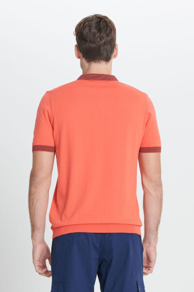 Erkek Mercan Standart Fit Normal Kesim Polo Yaka %100 Pamuk Triko Tişört - 5