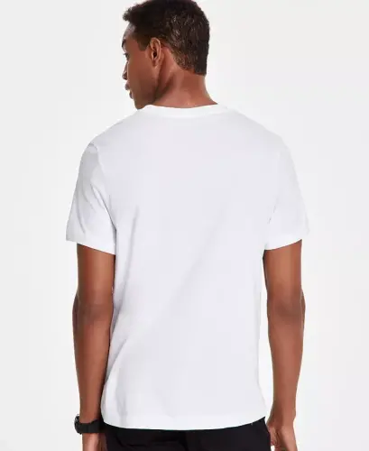 Men's Mercerized Cotton Short Sleeve Crewneck T-Shirt, Created for Modazone-Bright White - ALFANI (1)