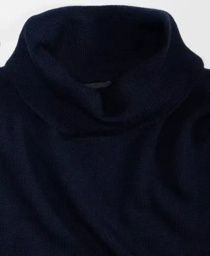 Men's Merino Wool Blend Turtleneck Sweater, Created for Modazone - Navy Blue - 5