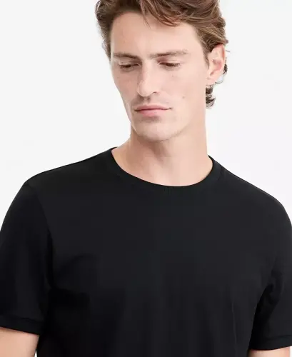 Erkek Merserize Pamuklu Kısa Kollu Bisiklet Yaka T-Shirt, Modazone Özel - Ay Suyu 