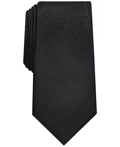 Men's Metallic Texture Slim Tie, Created for Modazone - Black - 1