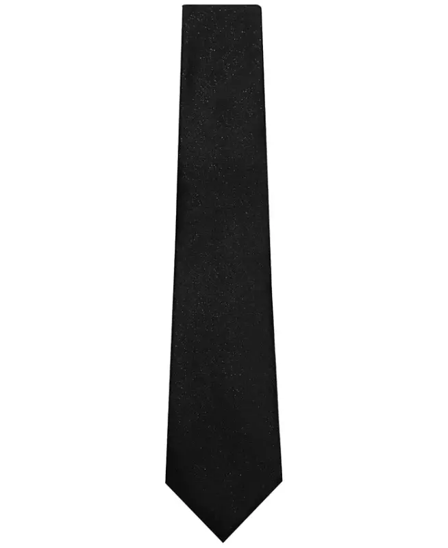 Men's Metallic Texture Slim Tie, Created for Modazone - Black - 2