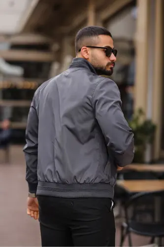 Erkek Mevsimlik Bomber Kolej Ceket - füme bndk - 3